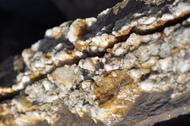 Grès quartzeux, cristaux de quartz