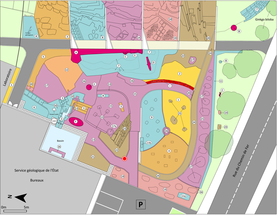 Plan du jardin des roches
